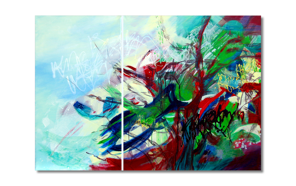 "Amsellied" | Acryl auf Leinwand | 90 x 130 cm | 2tlg.