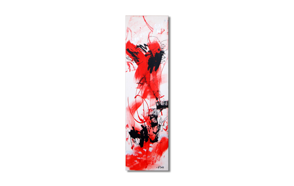 "rot" | Tusche, Acryl auf Papier | 90 x 25 cm